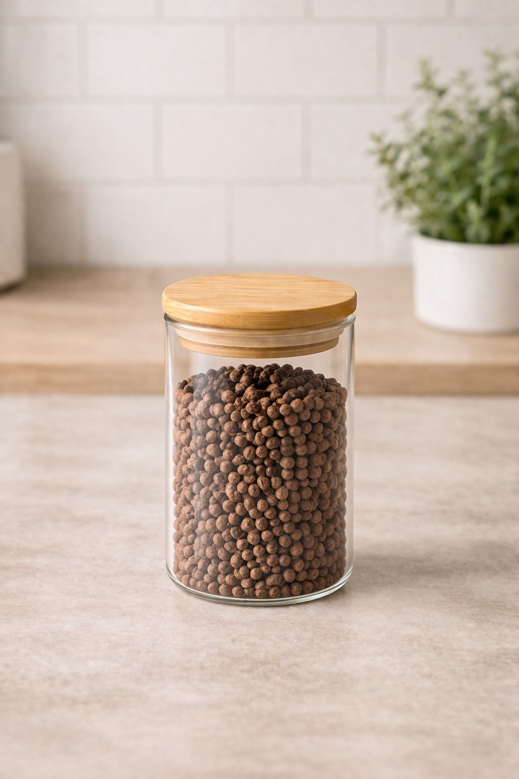 NOKKA 6 Adet Cam 200 ml Baharat Kavanozu – Bambu Kapaklı (6,5x8 cm) Minimal Mutfak Saklama Kabı