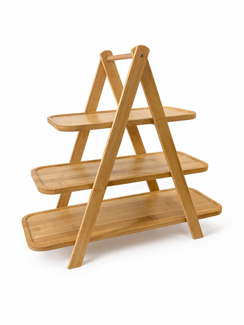 3’lü Bambu Sunum Tabağı Seti – Doğal Ahşap Servis Tabakları 25x14 / 32x14 / 39x14 cm