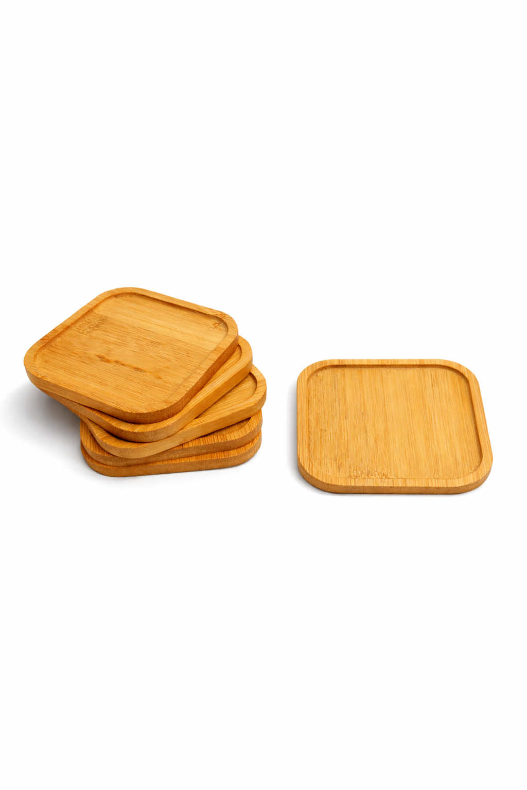 6’lı Kare Bambu Bardak Altlığı Seti 10 cm– Kaymaz, Dayanıklı, Şık Tasarım, Sunumluk