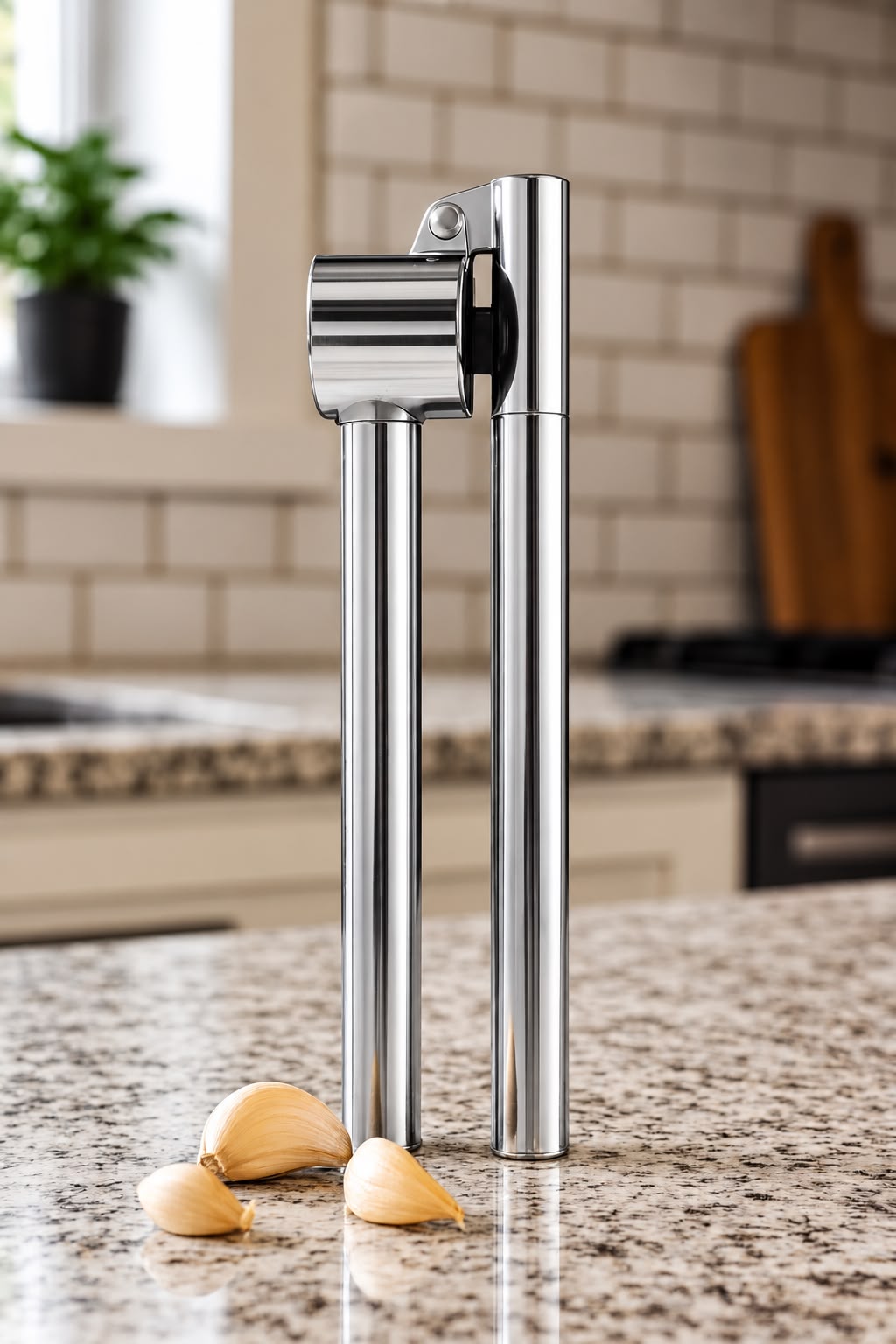 Profesyonel Sarımsak Ezici Paslanmaz Çelik – Ergonomik 18 cm