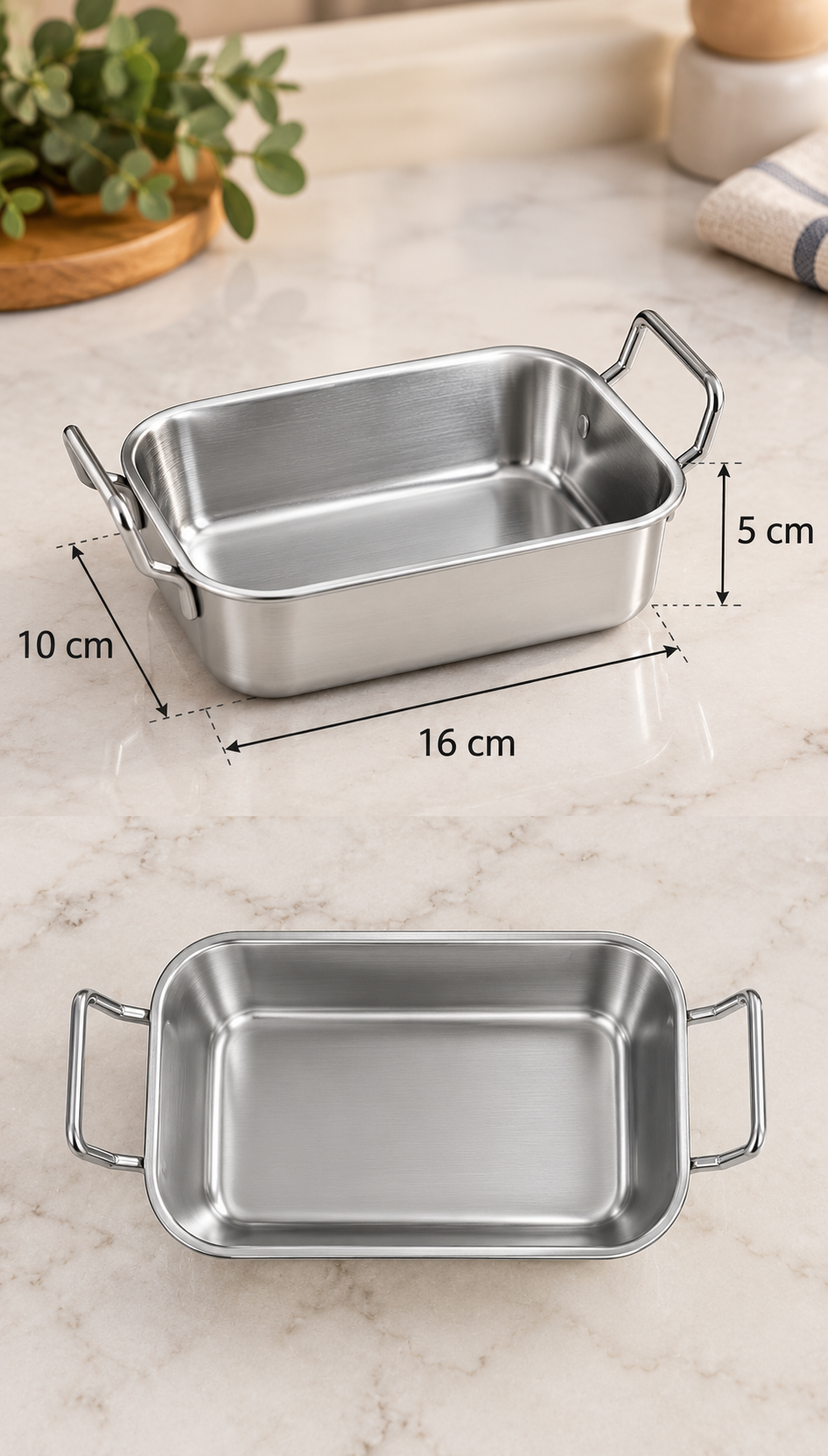 3’lü Paslanmaz Çelik Mini Sunumluk Seti – Kulplu Meze, Kahvaltılık ve Sos Servis Tabağı