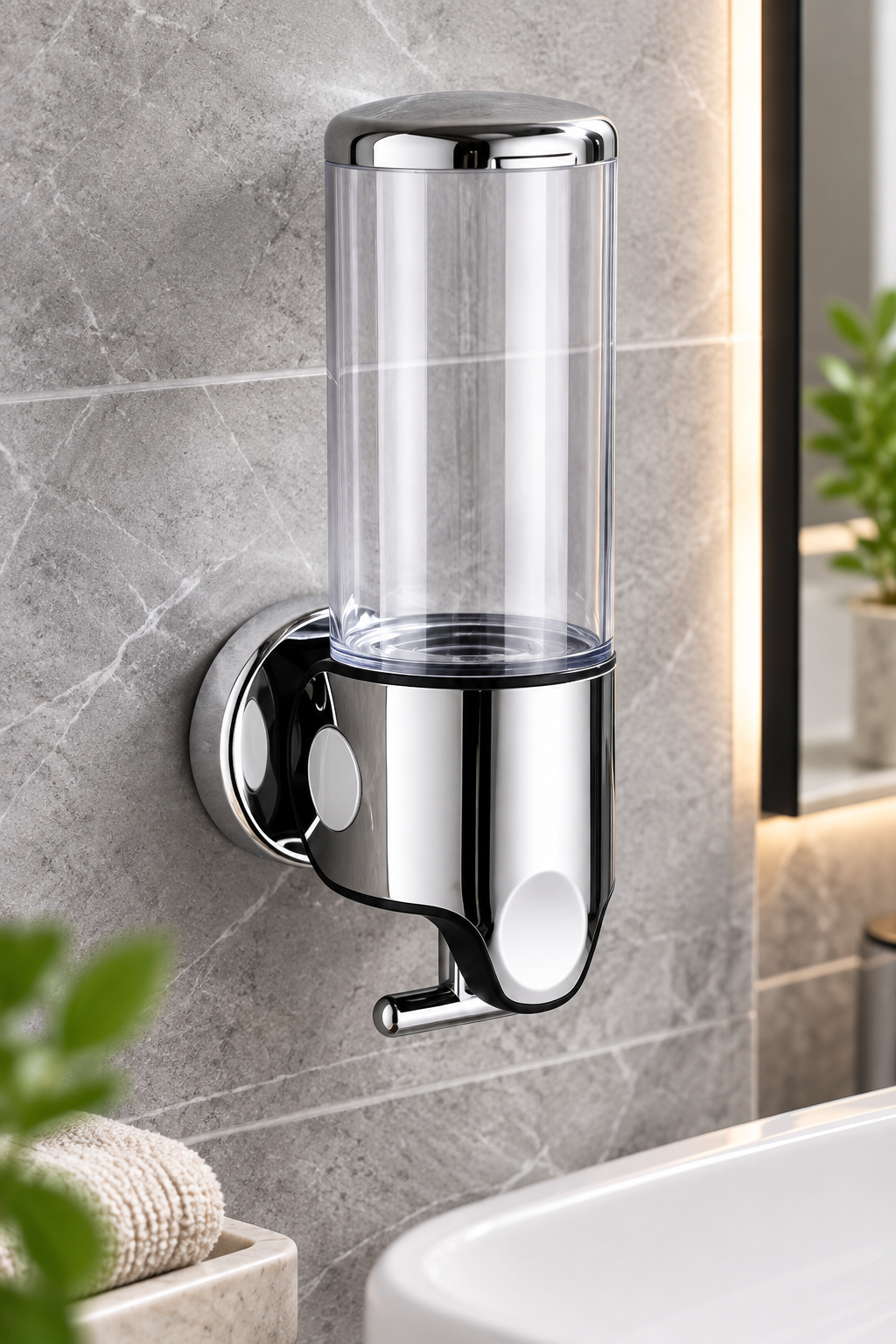 Tekli Sıvı Sabunluk 450 ml Çekmeli Sistem Banyo Mutfak Şampuanlık