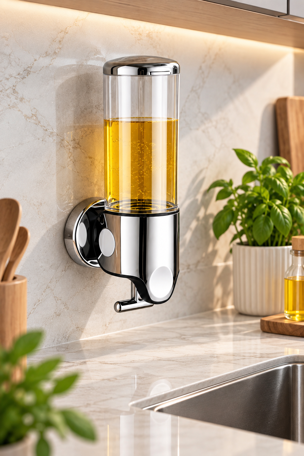 Tekli Sıvı Sabunluk 450 ml Çekmeli Sistem Banyo Mutfak Şampuanlık