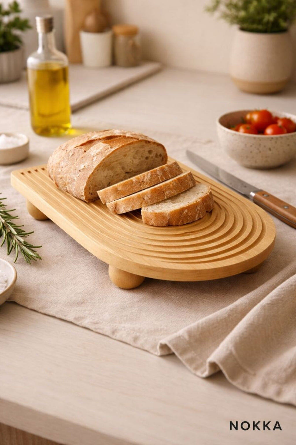Bambu Top Ayaklı Sunum Tabağı 23 X 33 cm