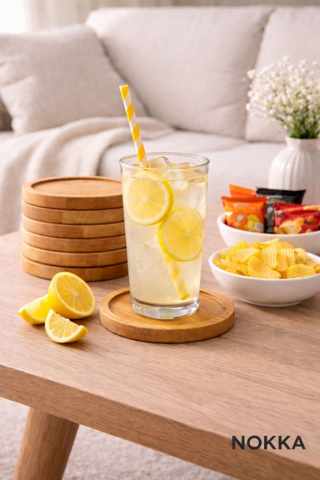 6 Adet Düz Model Yuvarlak Bambu Altlık, Fincan Tabağı, Bardak Altlığı 10 cm