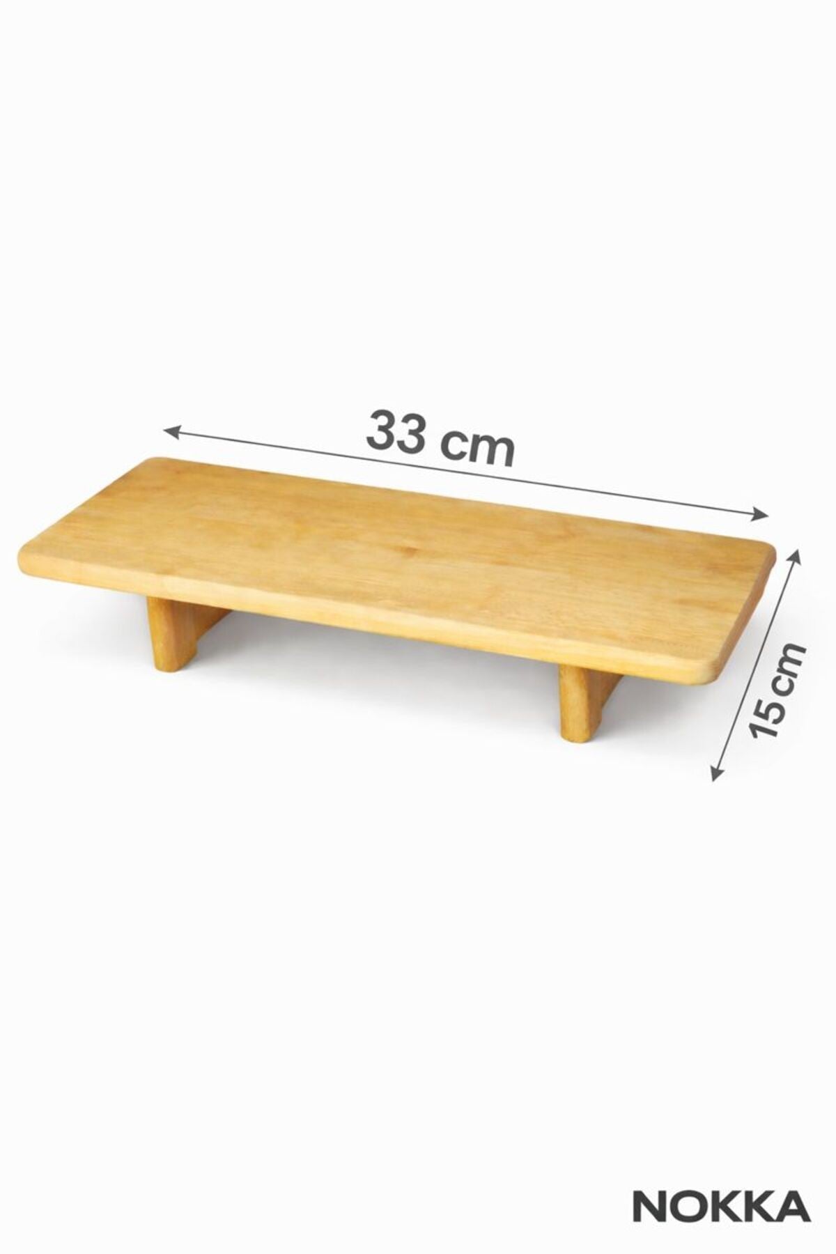 Bambu Ayaklı Dikdörtgen Sunumluk, Kesme Tahtası 33x15 cm
