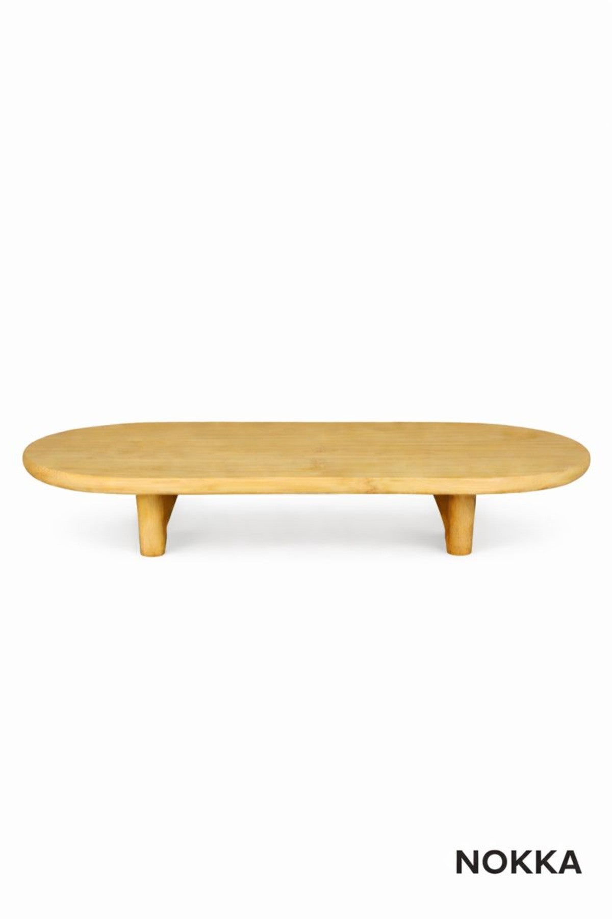 Bambu Ayaklı Oval Sunum Tabağı, Sunum Tepsisi 33x15 cm