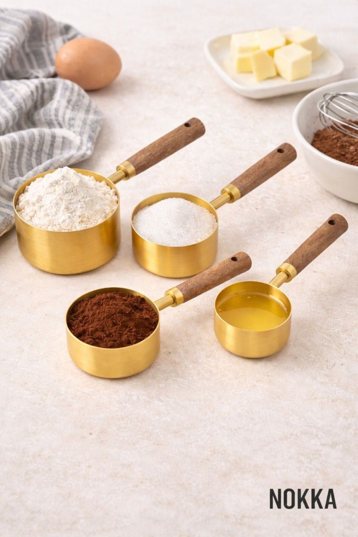 Ahşap Saplı Gold Ölçü Kaşığı 4 Adet