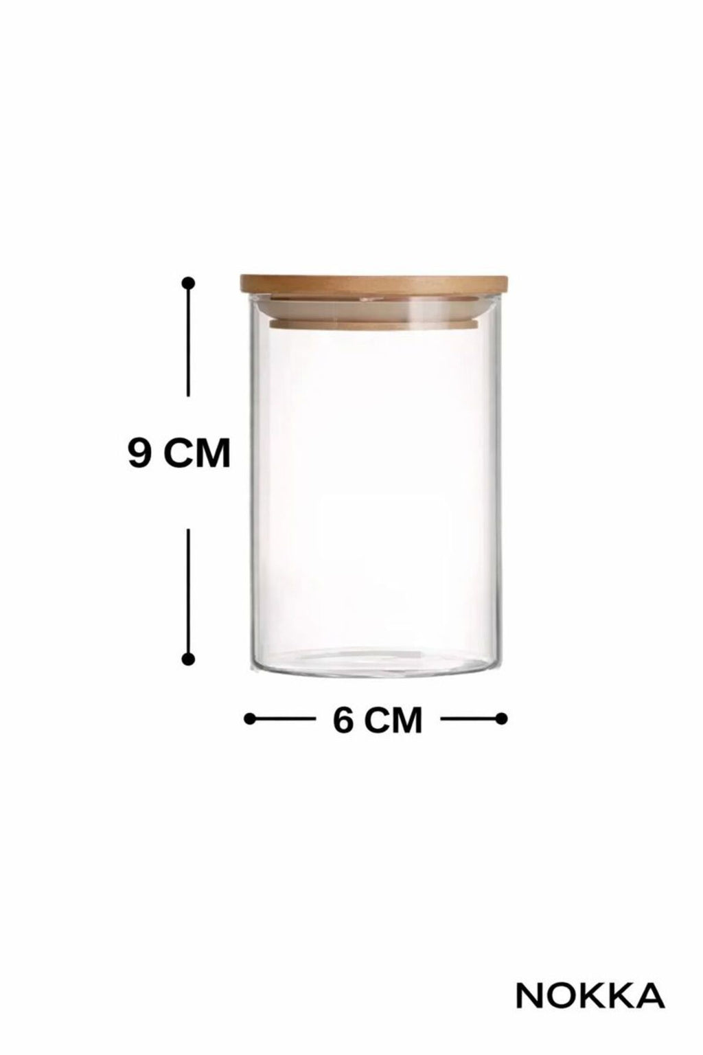 12 Adet Bambu Kapaklı Borosilikat Baharatlık, Saklama Kabı, Çerezlik 200 Ml
