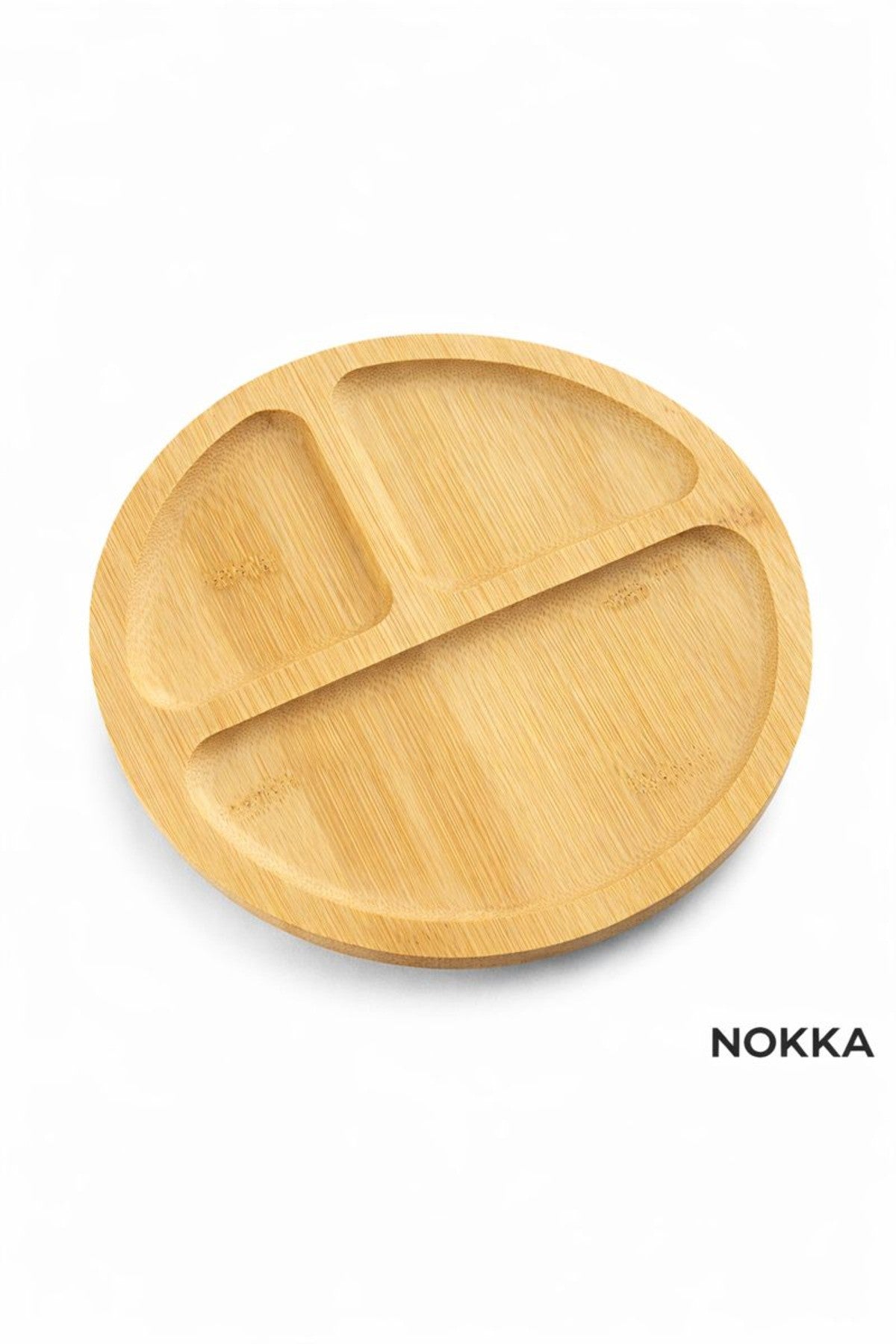 Bambu Sunumluk, 3 Bölmeli Sunum Tabağı, Çerez Tabağı 20x20 cm