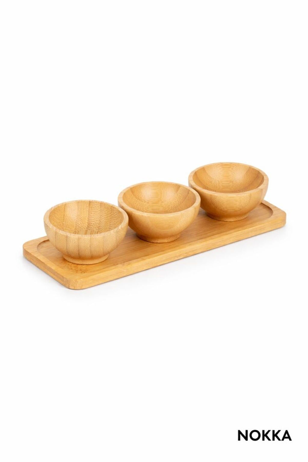 3'lü 6 cm Bambu Sunum Kasesi, Bambu Altlık Çerezlik Servis Kasesi