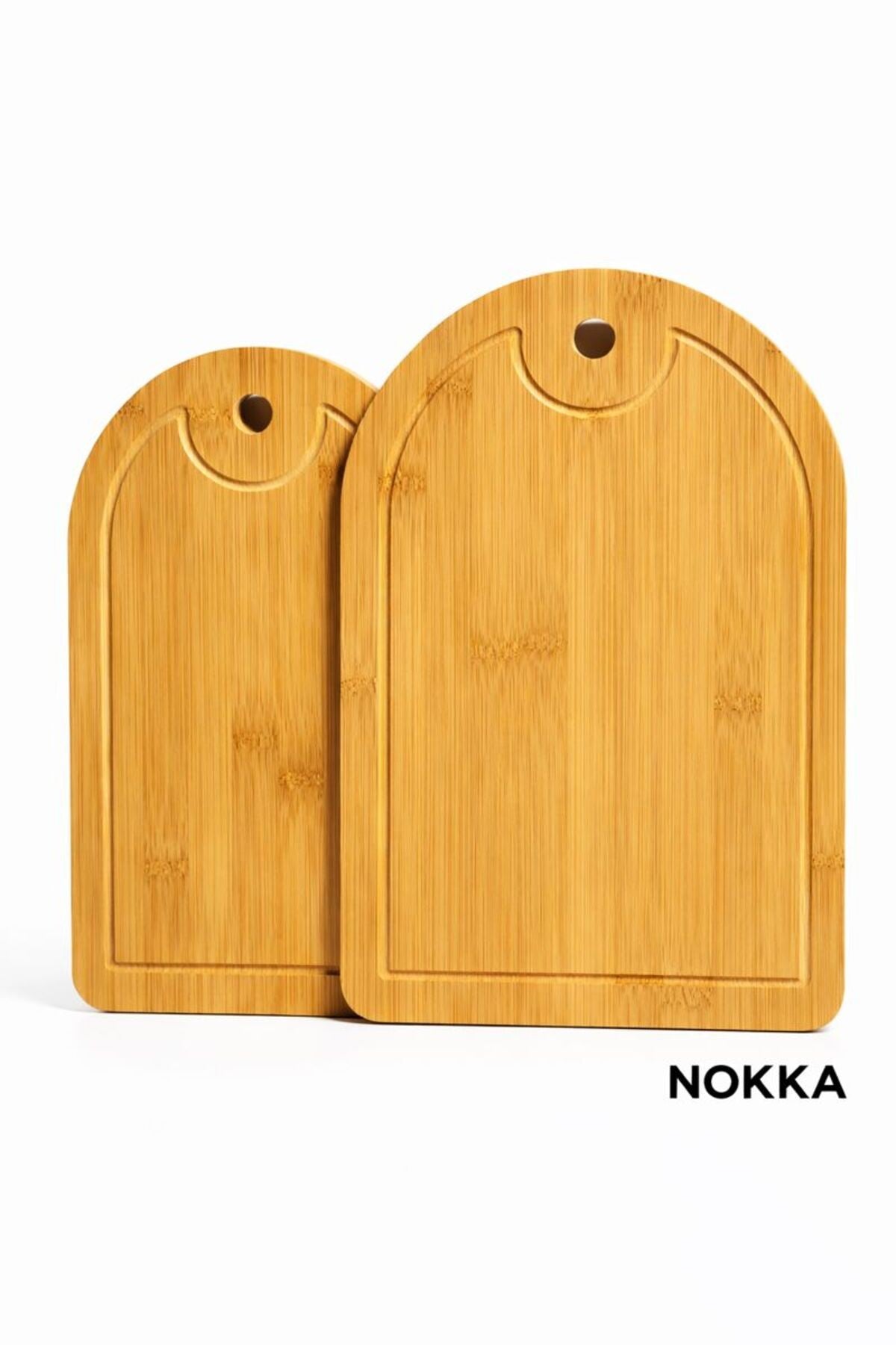 2’li Bambu Oval Kesim Tahtası Seti- Sunum Seti