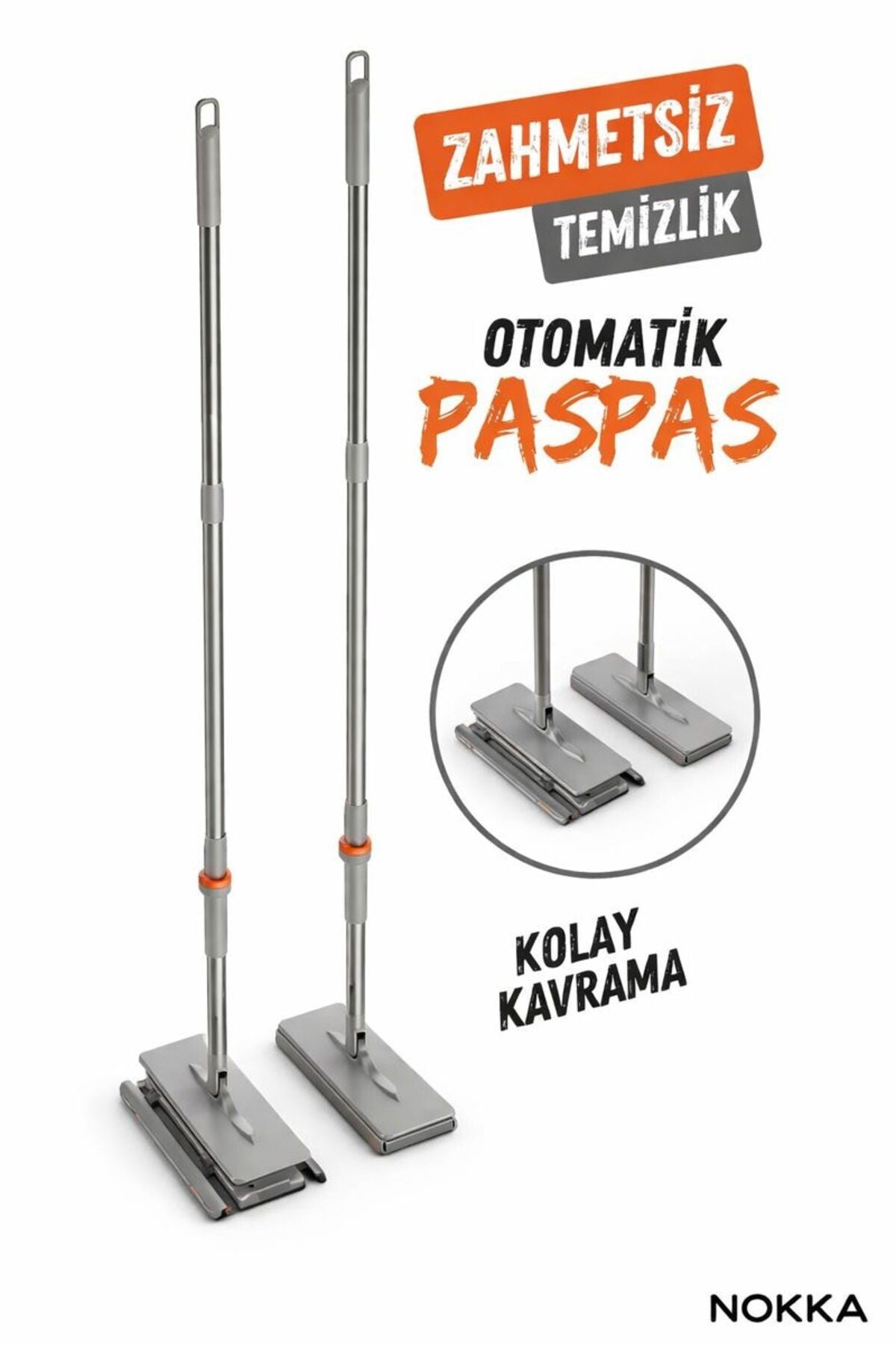 Otomatik Mop, (5 Adet Bez Hediyeli),Yüzey Temizlik Havlusu ile Uyumlu, Kolay Mop, 32 cm