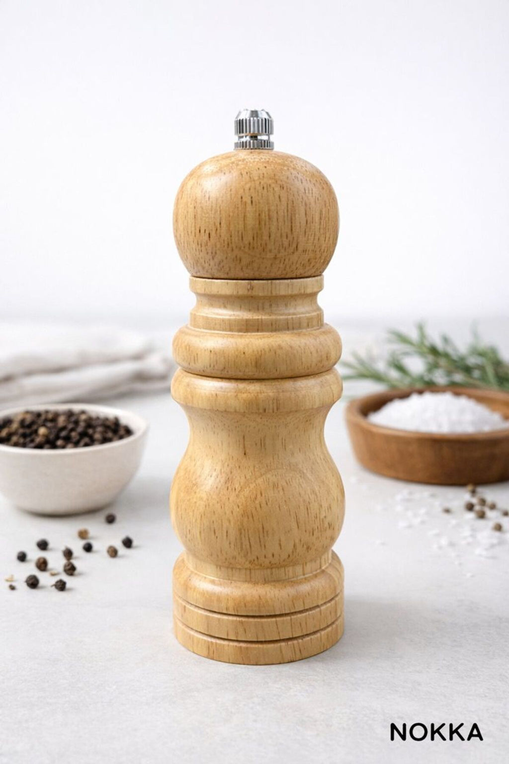 Bambu Gövdeli Komple Ahşap Tuz Karabiber Değirmeni Baharat Öğütücüsü Küçük Boy 14 Cm