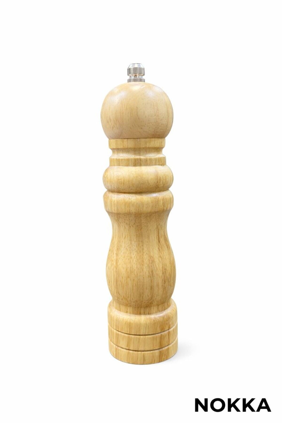 Bambu Gövdeli Komple Ahşap Tuz Karabiber Değirmeni Baharat Öğütücüsü Büyük Boy 20 Cm