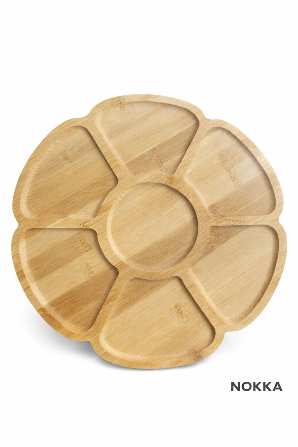 Bambu 7 Bölmeli, 360 Derece Döner Tabla, Sunum Tahtası 30x30 cm