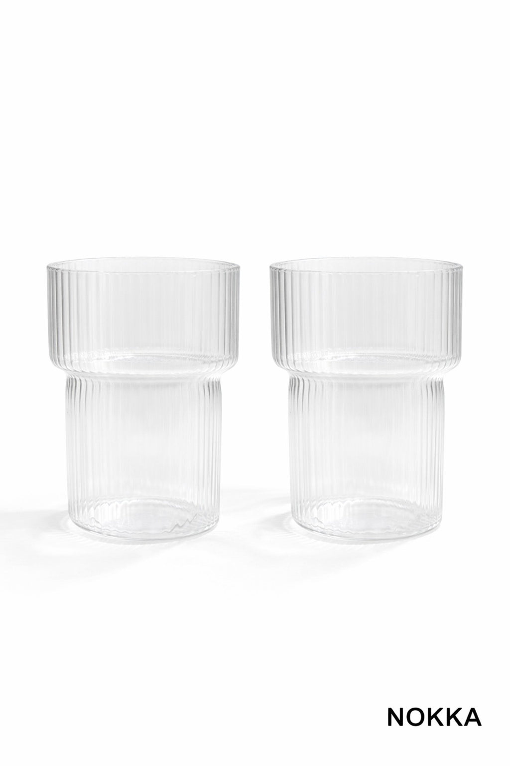 2 Adet Çizgili Bardak, Cam Bardak, Su Bardağı, Meşrubat Bardak, 300 ml