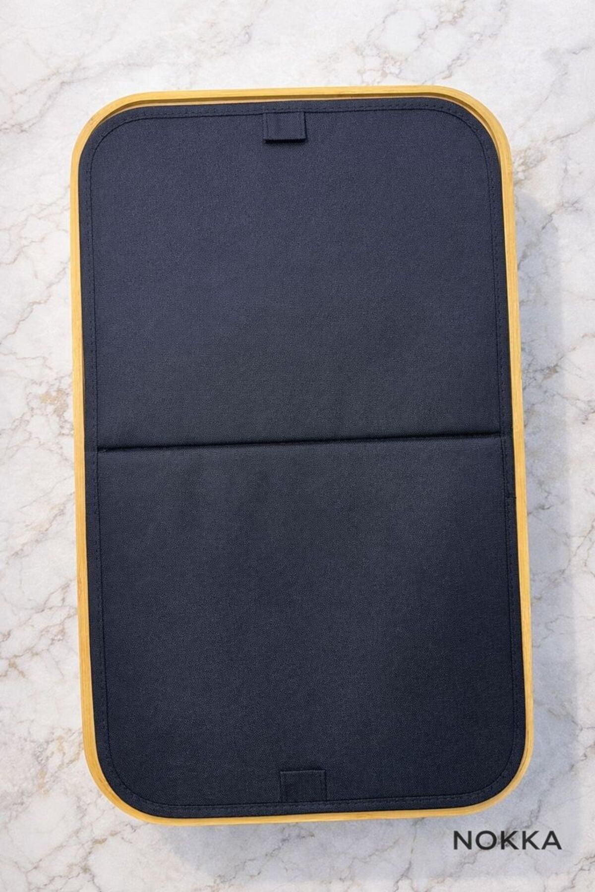 Bambu 100 Litre Kapaklı Katlanabilir Çamaşır Sepeti, 2 Bölmeli Kirli Sepeti (60x54x33)