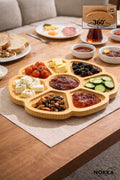 Bambu 7 Bölmeli, 360 Derece Döner Tabla, Sunum Tahtası 30x30 cm