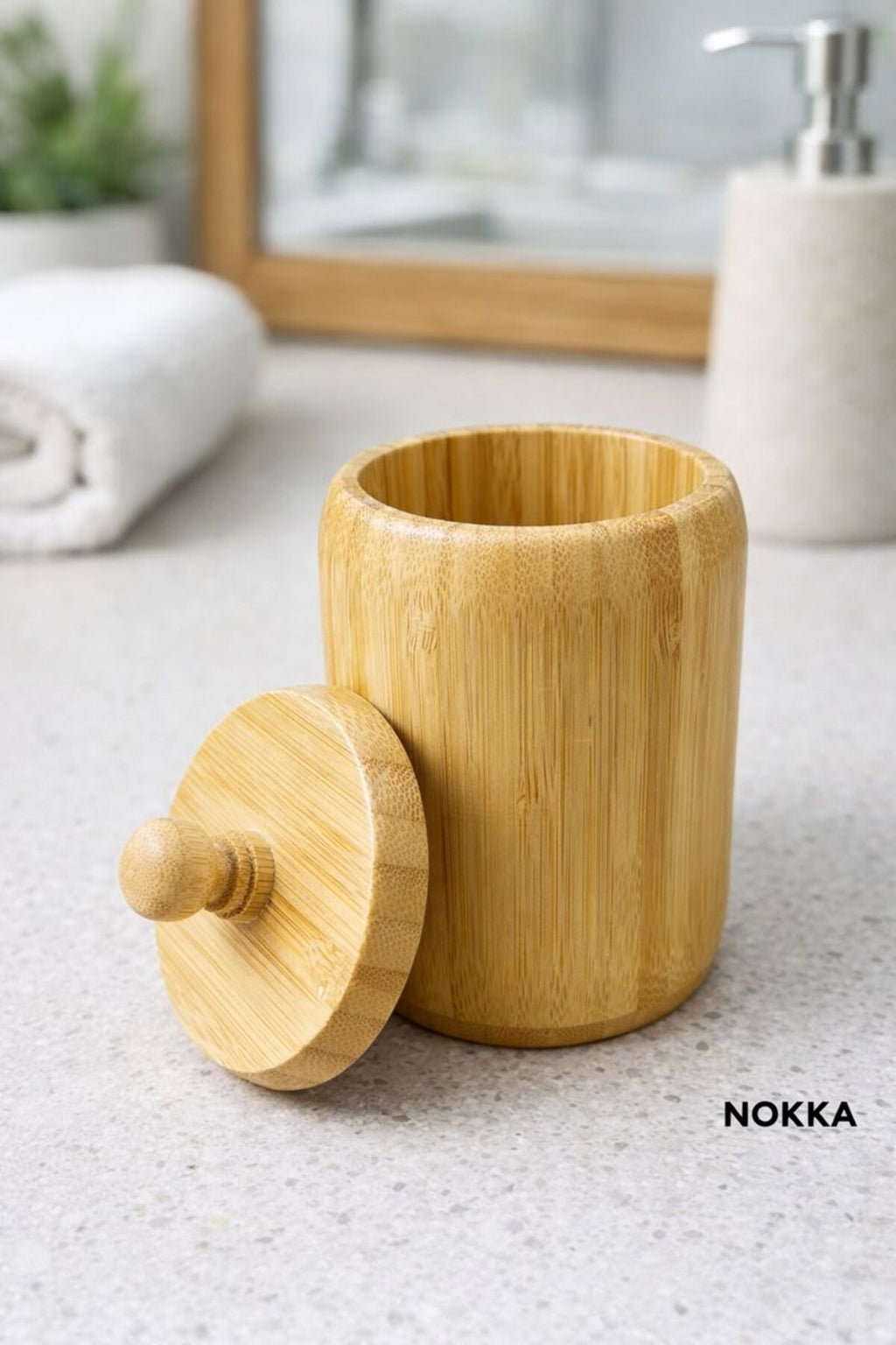Bambu Kapaklı Kavanoz, Baharatlık Küçük Boy 11x8 cm
