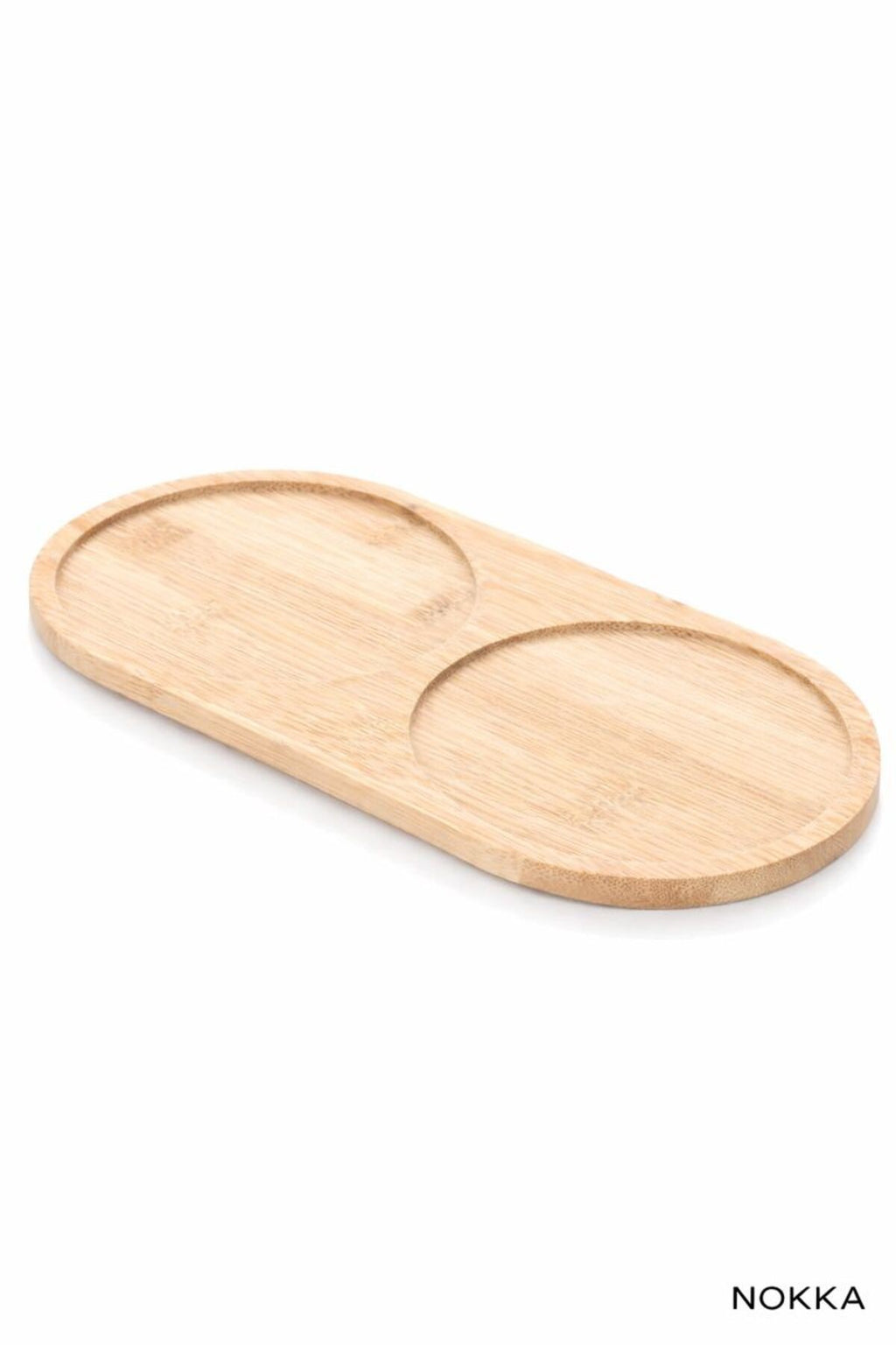 Bambu 2 Bölmeli Sunumluk, Oval Tabak ,Yağdanlık Altı 12x24 cm